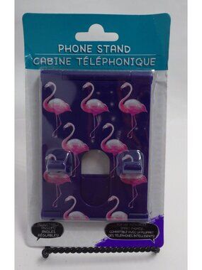 Pink Flamingo Phone Stand Purple Tripod Adjustable Angle Smart Phone Compatible